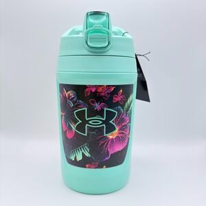 Under Armour 32 oz Playmaker Insulated Water Jug Tropical Floral Mint UA7137 NWT